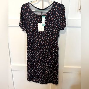 Stitch Fix NWT Hawthorn Brigitte Knit Dress Ditsy Floral Navy Size XL